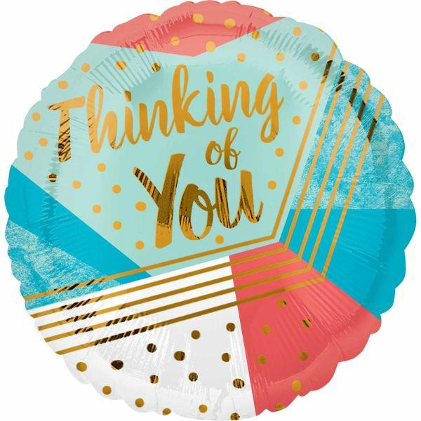 Message Foil Balloons | Thinking Of You Geometric Pattern Foil Balloon – 45Cm