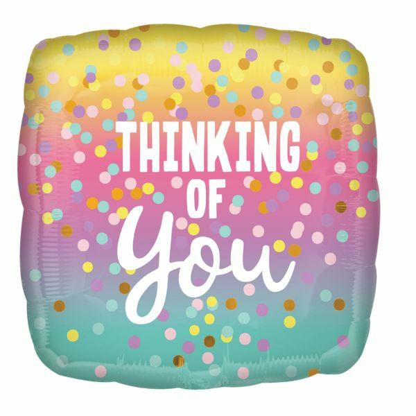 Message Foil Balloons | Thinking Of You Pastel Dots Foil Balloon – 45Cm