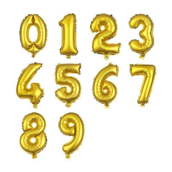 Numbered Foil Balloons – 35cm | Gold Foil Balloon #6 – 36Cm