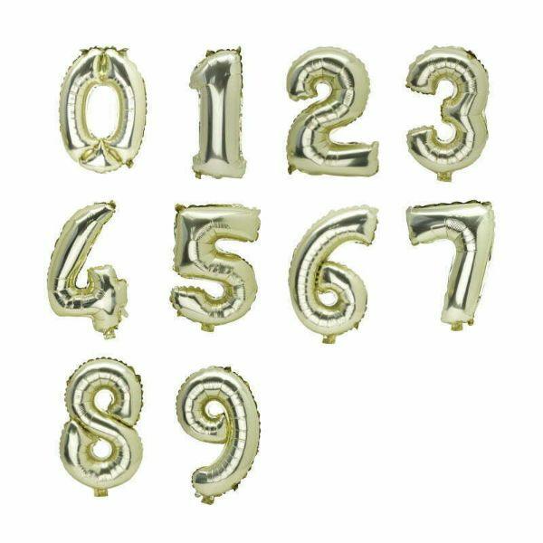 Numbered Foil Balloons – 35cm | Light Gold Number 8 Foil Balloon – 36Cm