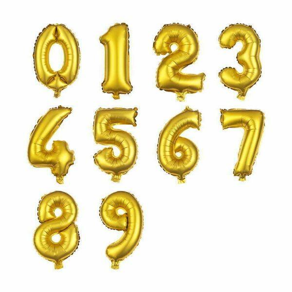 Numbered Foil Balloons – 35cm | Shiny Gold Number 7 Foil Balloon – 36Cm