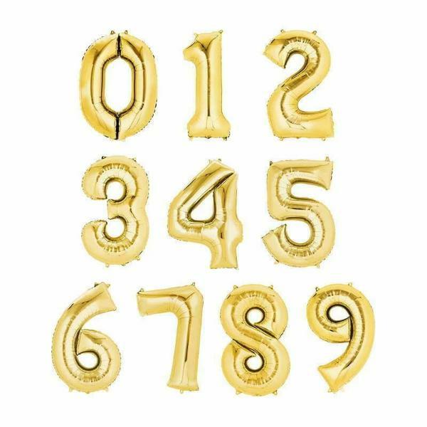 Numbered Foil Balloons – 66cm | 66Cm Gold Number Foil Balloons – 6