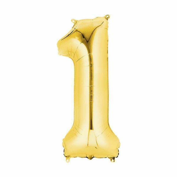 Numbered Foil Balloons – 66cm | Gold Number Foil Balloon #1 – 66Cm