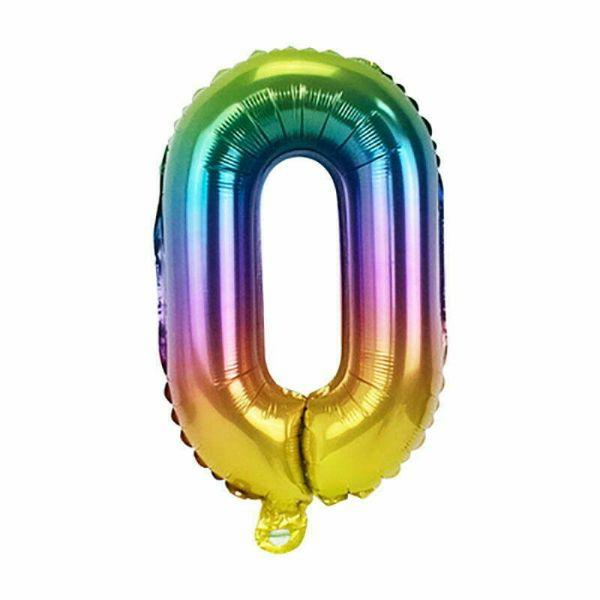 Numbered Foil Balloons – 66cm | Rainbow Number Foil Balloons #0 – 66Cm