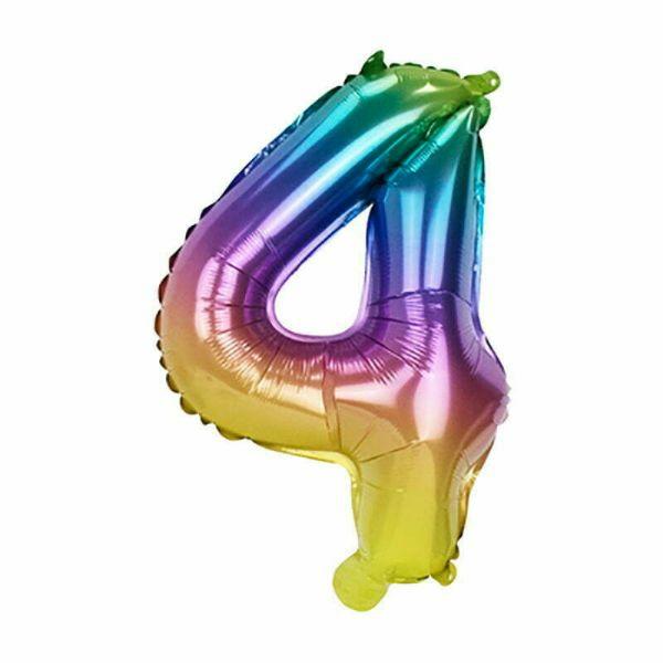 Numbered Foil Balloons – 66cm | Rainbow Number Foil Balloons #4 – 66Cm