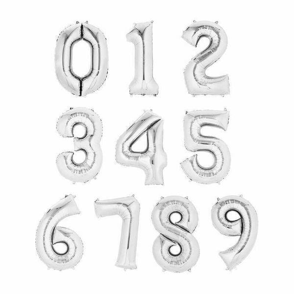 Numbered Foil Balloons – 66cm | Silver Number 6 Foil Balloons – 66Cm