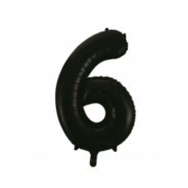 Numbered Foil Balloons – 86 cm | Black Number 6 Foil Balloon – 86Cm