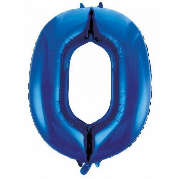 Numbered Foil Balloons – 86 cm | Blue Decrotex Number 0 Foil Balloon – 86Cm