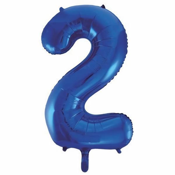 Numbered Foil Balloons – 86 cm | Blue Decrotex Number 2 Foil Balloon – 86Cm