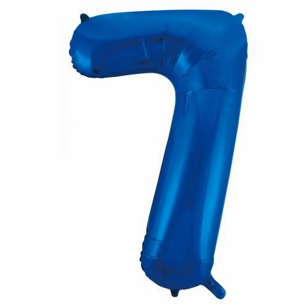 Numbered Foil Balloons – 86 cm | Blue Decrotex Number 7 Foil Balloon – 86Cm