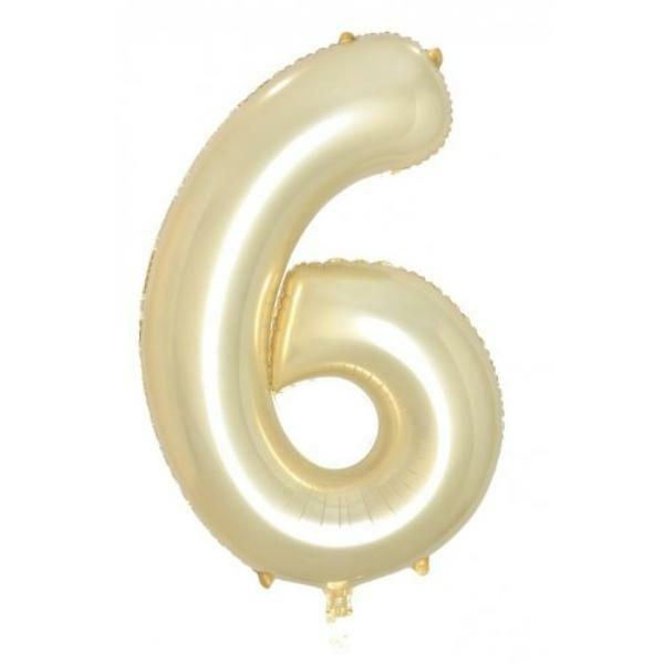 Numbered Foil Balloons – 86 cm | Fb34In Decrotex Luxe Gold #6