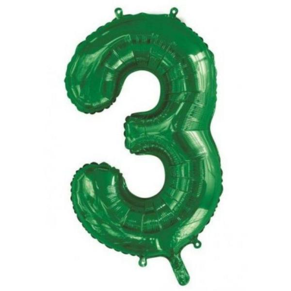 Numbered Foil Balloons – 86 cm | Green #3 Foil Balloon – 86Cm