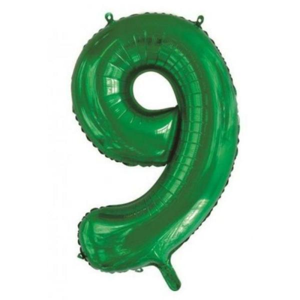 Numbered Foil Balloons – 86 cm | Green #9 Foil Balloon – 86Cm