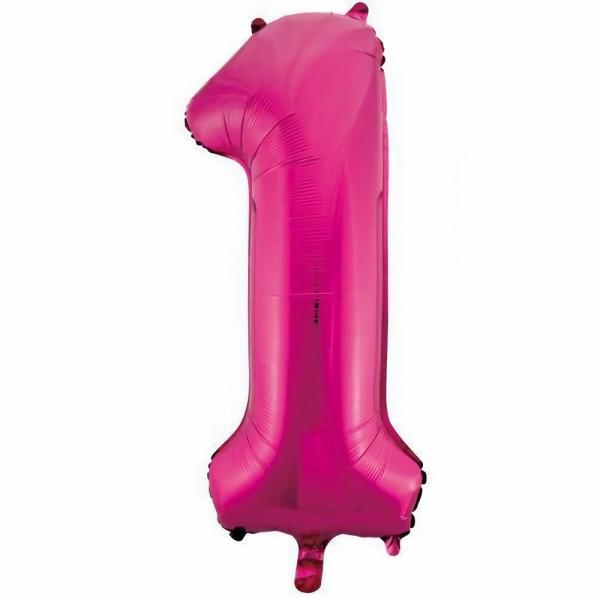 Numbered Foil Balloons – 86 cm | Hot Pink Decrotex Number 1 Foil Balloon – 86Cm