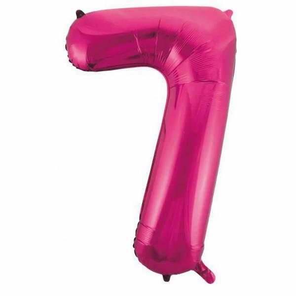 Numbered Foil Balloons – 86 cm | Hot Pink Decrotex Number 7 Foil Balloon – 86Cm