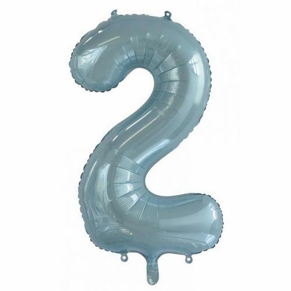 Numbered Foil Balloons – 86 cm | Light Blue Decrotex Number 2 Foil Balloon – 86Cm