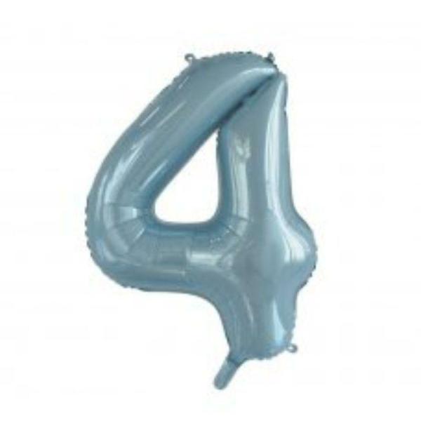 Numbered Foil Balloons – 86 cm | Light Blue Number 4 Foil Balloon – 86Cm