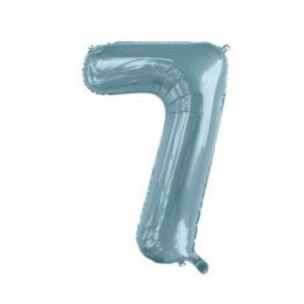 Numbered Foil Balloons – 86 cm | Light Blue Number 7 Foil Balloon – 86Cm