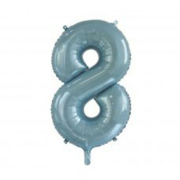 Numbered Foil Balloons – 86 cm | Light Blue Number 8 Foil Balloon – 86Cm