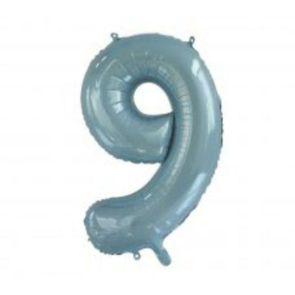 Numbered Foil Balloons – 86 cm | Light Blue Number 9 Foil Balloon – 86Cm