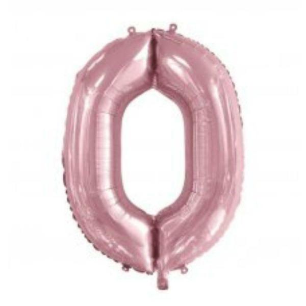 Numbered Foil Balloons – 86 cm | Light Pink Number 0 Foil Balloon – 86Cm