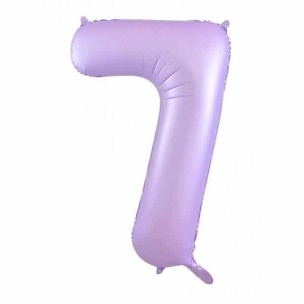 Numbered Foil Balloons – 86 cm | Matt Pastel Lilac #7 Decrotex Foil Balloon – 86.36Cm