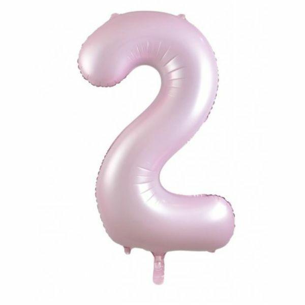 Numbered Foil Balloons – 86 cm | Matt Pastel Pink #2 Decrotex Foil Balloon – 86.36Cm