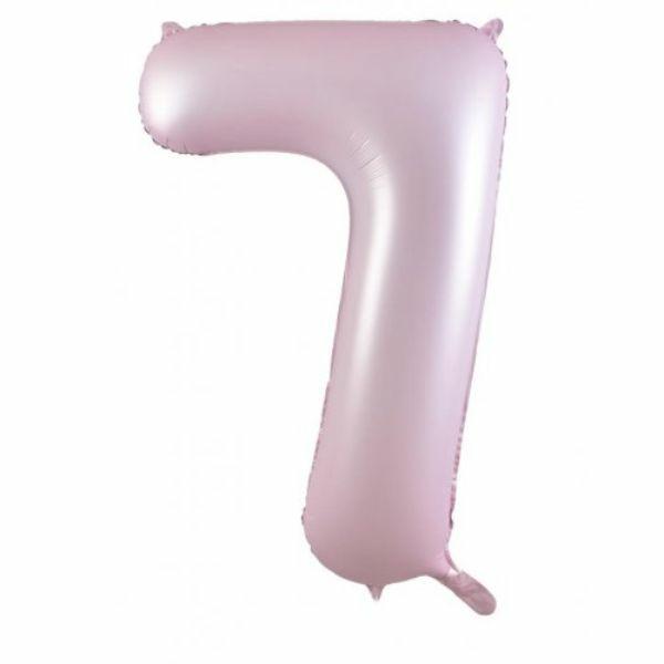 Numbered Foil Balloons – 86 cm | Matt Pastel Pink #7 Decrotex Foil Balloon – 86.36Cm