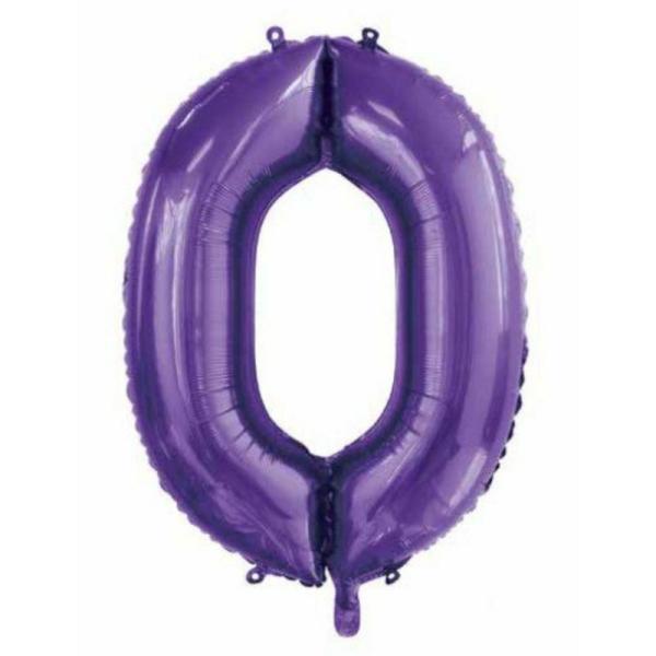 Numbered Foil Balloons – 86 cm | Purple #0 Foil Balloon – 86Cm