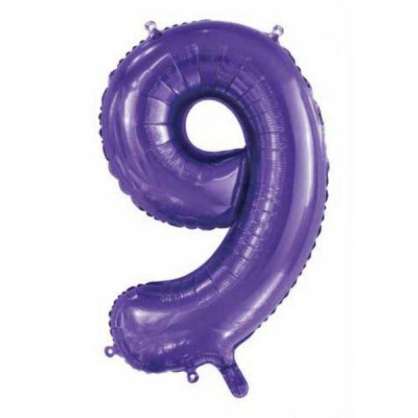 Numbered Foil Balloons – 86 cm | Purple #9 Foil Balloon – 86Cm