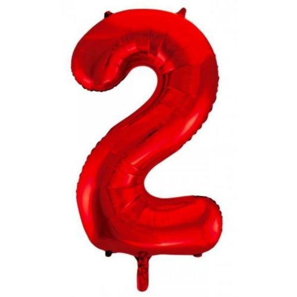 Numbered Foil Balloons – 86 cm | Red #2 Foil Balloon – 86Cm