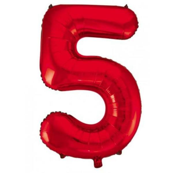 Numbered Foil Balloons – 86 cm | Red #5 Foil Balloon – 86Cm