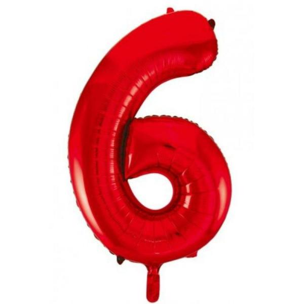 Numbered Foil Balloons – 86 cm | Red #6 Foil Balloon – 86Cm