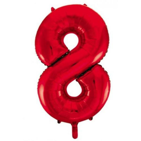 Numbered Foil Balloons – 86 cm | Red #8 Foil Balloon – 86Cm