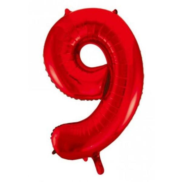 Numbered Foil Balloons – 86 cm | Red #9 Foil Balloon – 86Cm