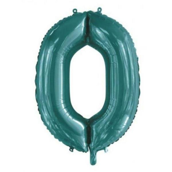 Numbered Foil Balloons – 86 cm | Teal #0 Foil Balloon – 86Cm