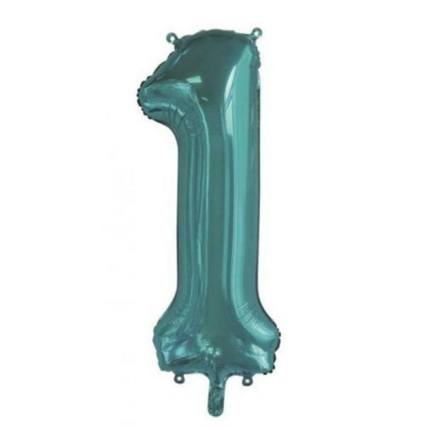 Numbered Foil Balloons – 86 cm | Teal #1 Foil Balloon – 86Cm