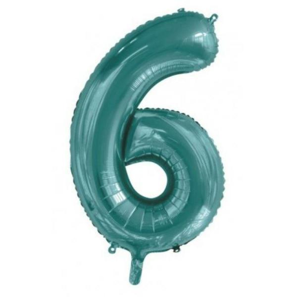 Numbered Foil Balloons – 86 cm | Teal #6 Foil Balloon – 86Cm