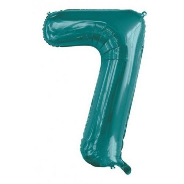 Numbered Foil Balloons – 86 cm | Teal #7 Foil Balloon – 86Cm