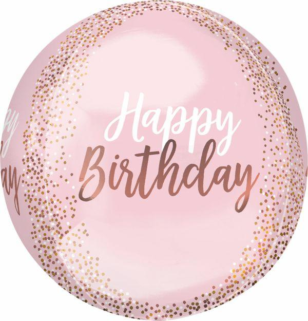 Orbz Foil Balloons | Orbz Blush Happy Birthday Foil Balloon – 38Cm X 40Cm