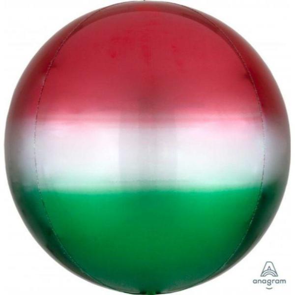 Orbz Foil Balloons | Orbz Ombre Red And Green Foil Balloon – 38Cm X 40Cm