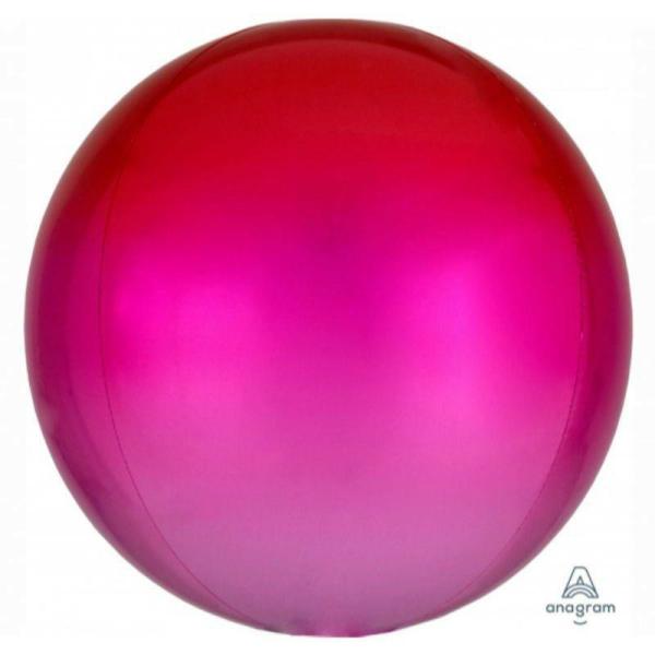 Orbz Foil Balloons | Orbz Ombre Red And Pink Foil Balloon – 38Cm X 40Cm