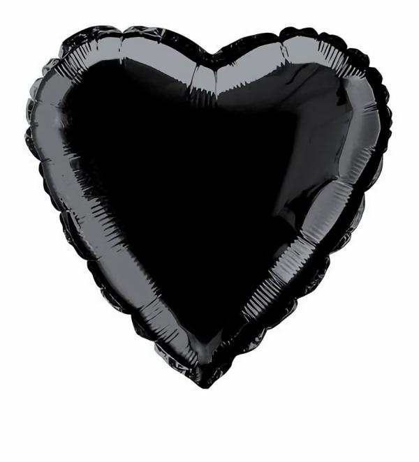 Plain Coloured Foil Balloons | Black Heart Foil Balloon – 45Cm