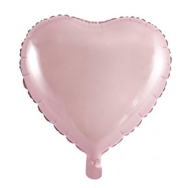 Plain Coloured Foil Balloons | Light Pink Decrotex Heart Foil Balloon – 1.8Cm