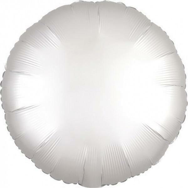 Plain Coloured Foil Balloons | Luxe Satin White Round Foil Balloon