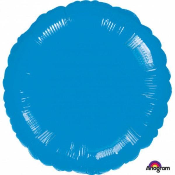 Plain Coloured Foil Balloons | Metallic Blue Circle Foil Balloon – 45Cm