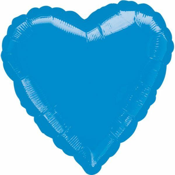 Plain Coloured Foil Balloons | Metallic Blue Heart Foil Balloon – 45Cm