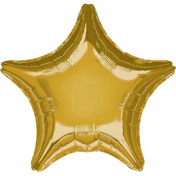 Plain Coloured Foil Balloons | Metallic Gold Star Foil Balloon – 45Cm