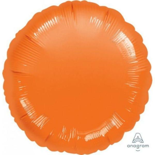 Plain Coloured Foil Balloons | Metallic Orange Circle Foil Balloon – 45Cm