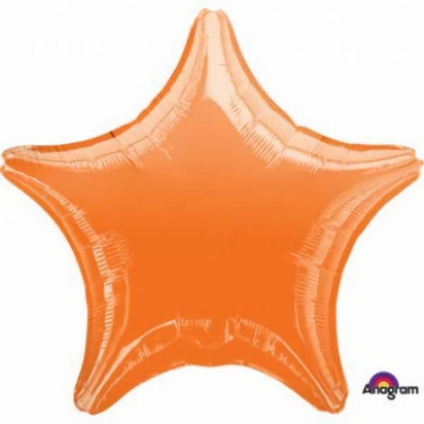 Plain Coloured Foil Balloons | Metallic Orange Star Shaped Foil Balloon – 45Cm